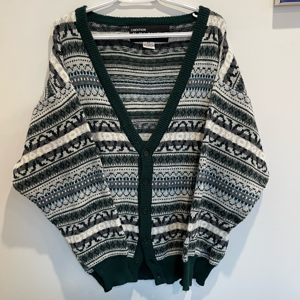 Patterned grandpa cardigan